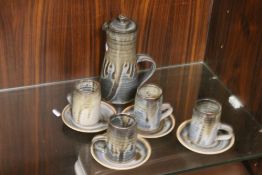 A STONEWARE COFFEE SET
