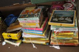 A QUANTITY OF ASSORTED JIGSAWS ETC