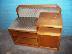 A RETRO TEAK TELEPHONE MEDIA SEAT