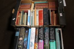 TWO TRAYS OF HARDBACK FICTION BOOKS - ANCIENT AND MODERN - (TRAYS NOT INCLUDED)
