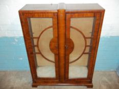 A VINTAGE WALNUT BOOKCASE