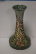 A COBRIDGE WILLOW HERB PATTERN VASE, H APPROXIMATELY 32 cm