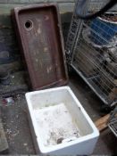 TWO SINKS - ONE ROYAL DOULTON BELFAST SINK AND ONE ANTIQUE BUTLERS SINK