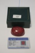 AN IGL & I (INTERNATIONAL GEMOLOGICAL LABORATORIES AND INSTITUTE) CERTIFICATED NATURAL RUBY, oval