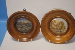 TWO FRAMED SHAKESPEARE INTEREST CERAMIC POT LIDS