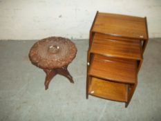 A NEST OF TABLES AND A DECORATIVE ORIENTAL STYLE SIDE TABLE