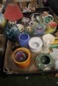 TWO TRAYS OF ASSORTED CERAMICS (TRAYS NOT INCLUDED)