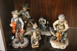 SIX CAPODIMONTE FIGURES