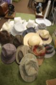 A COLLECTION OF HATS to include an Attaboy trilby, ladies' deerstalkers by Olney, Stormafit, Glen