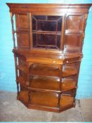AN EDWARDIAN MAHOGANY CHIFFONIER SIDEBOARD DISPLAY PIECE