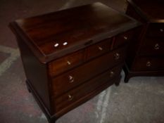 A STAG MINSTREL FIVE DRAWER, 3 OVER 2 CHEST OF DRAWERS