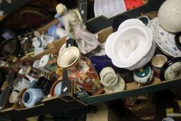 THREE TRAYS OF CERAMICS TO INCLUDE A BESWICK FOAL A/F (TRAYS NOT INCLUDED)