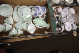 TWO TRAYS OF ASSORTED TEA AND DINNERWARE (TRAYS NOT INCLUDED)