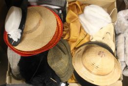 A QUANTITY OF ASSORTED HATS ETC