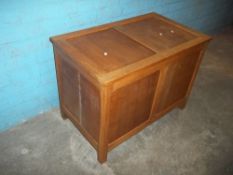 A MODERN LIGHT OAK BLANKET CHEST