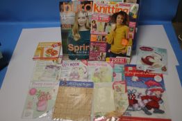 A COLLECTION OF CROSS STITCH AND CROCHET MAGAZINES ETC