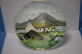 AN ERRIGAL HAND PAINTED PLATE BY CYRIL ARNOLD - BUNDORAN CHINA - IRELAND
