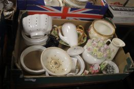 A TRAY OF CERAMCS TO INCLUDE JOHN. M MCCALL AND CO BOWL