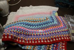 TWO KNITTED BLANKETS