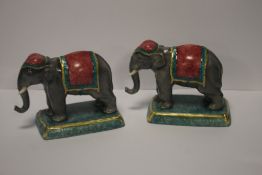 A PAIR OF HALCYON DAYS INDIAN ELEPHANTS