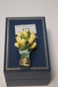 A BOXED HALCYON DAYS BOUQUET OF YELLOW FLOWERS