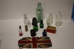 COLLECTION OF ASSORTED GLASS BOTTLES AND COLLECTABLES