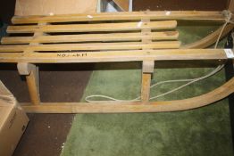 A VINTAGE WOODEN SLEDGE