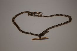 AN ANTIQUE 9 CT GOLD POCKET WATCH CHAIN APPROX 35.5 GRAM