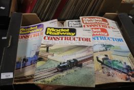 A TRAY OF MODEL RAILWAY MAGAZINES (TRAY NOT INCLUDED)