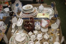 TWO TRAYS OF CERAMICS TO INCLUDE MINIATURE NOVELTY TEAPOTS (TRAYS NOT INCLUDED)