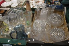 TWO TRAYS OF ASSORTED GLASSWARE (TRAYS NOT INCLUDED)
