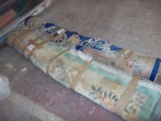 FOUR ORIENTAL STYLE RUGS, SIZES IN PHOTOS