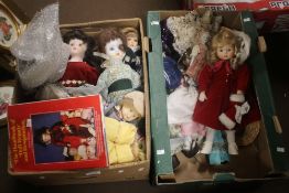 TWO TRAYS OF DOLLS AND ACCESSORIES, (TRAYS NOT INCLUDED)