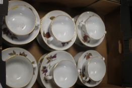 A TRAY OF ROYAL WORCESTER EVESHAM TEA AND DINNERWARE