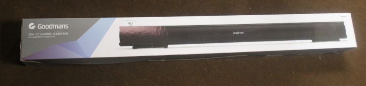 A GOODMANS 20 WATT 2.0 CHANNEL SOUND BAR WITH BLUETOOTH CONNECTIVITY