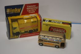 BOXED RARE BUDGIE 236 AEC ROUTEMASTER BUS GOLDEN JUBILEE OF LONDON TRANSPORT AND BOXED DINKY 383