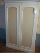 A WHITE PAINTED VICTORIAN WARDROBE
