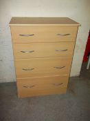 THREE CHESTS OF DRAWERS TO INCLUDE TWO THREE DRAWER SOLID PINE AND ONE FOUR DRAWER (3)