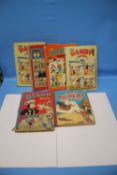 1950s ANNUALS - THE DANDY BOOK 1954, 1956 (X 2), 1957, 'The Beano Book' 1956, and 'The Big Rupert