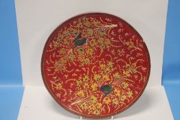 PAPIER MACHE BOWL DECORATED WITH KINGFISHERS