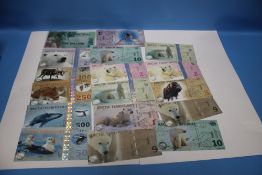A COLLECTION OF ARCTIC TERRITORIES NOTES $ 1 1/2 - $ 500. together with $5 etc