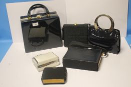 SIX BOX BAGS to include evening bags, no maker's labels (6)