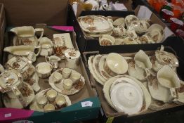 THREE TRAYS OF MYOTT SON AND CO TEA AND DINNERWARE (TRAYS NOT INCLUDED)