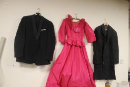 A VINTAGE GOWN, A GENTS JACKET AND AN ALEX YOUNG DRESS SUIT