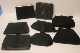BLACK EVENING BAGS to include Waldybag, (8)
