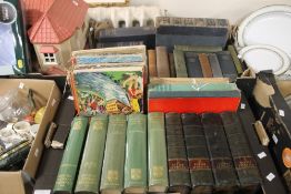 TWO TRAYS OF BOOK, TO INCLUDE ANNUALS, WAVERLY NOVELS ETC (TRAYS NOT INCLUDED)