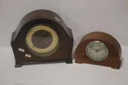TWO MANTEL CLOCKS