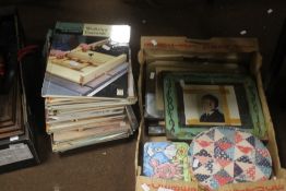 A QUANTITY OF BOOKS ON WOODWORK TOGETHER WITH A COLLECTION OF PICTURES ETC