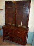 AN ANTIQUE DISPLAY BOOKCASE / SIDEBOARD