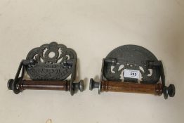 TWO MODERN REPRODUCTION ST. PANCREAS STATION TOILET ROLL HOLDERS